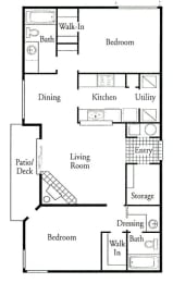 a floor plan of a house with a bedroom and a living room