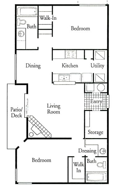 a floor plan of a house with a bedroom and a living room
