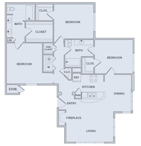 The Retreat at Cinco Ranch - C1 - 3 bed 2 bath - 2D