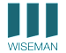 The image shows a logo with three vertical bars and the word "WISEMAN" below it.