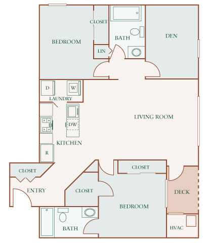 Hampshire Green Apartments - B8 (Glenmore) - 2 bedroom - 2 bath - den - 2D