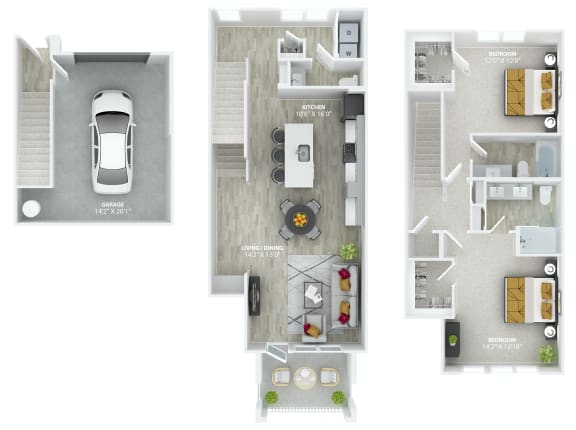 Floor Plan  bedrooms floor plan | the ridge at san diego at The Alibi at Lake Lilly, Florida, 34761