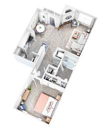 Spacious 1Bedroom Floor Plan at Sand Creek Woods Apartments, Fishers, IN, 46037