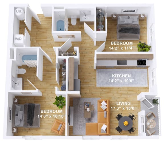 2 bed 2 bath B at The Mill on Maple Apartments, Oregon, 97045