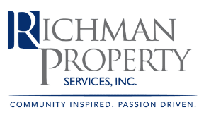 a logo that reads richman property services, inc.