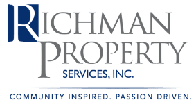 a logo that reads richman property services, inc.