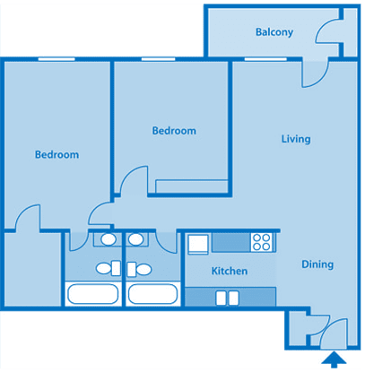 Tanglewood Two Bedroom Floor Plan