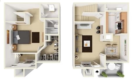 A5 - 1 bed 1 bath Floor Plan at Aviare Place, Midland, 79705