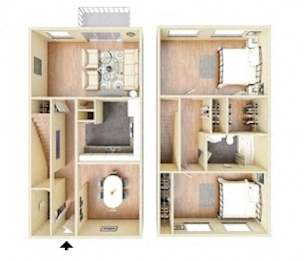 2 bedroom floor plan