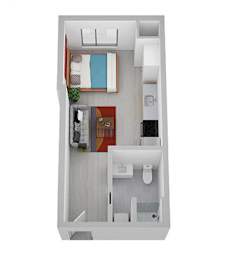 A-1 Floor Plan at Canary Lofts, Des Moines, IA