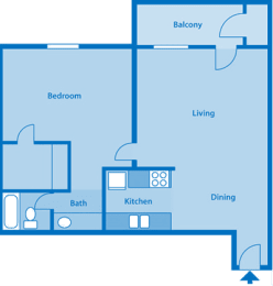 Tanglewood One Bedroom Large Floor Plan