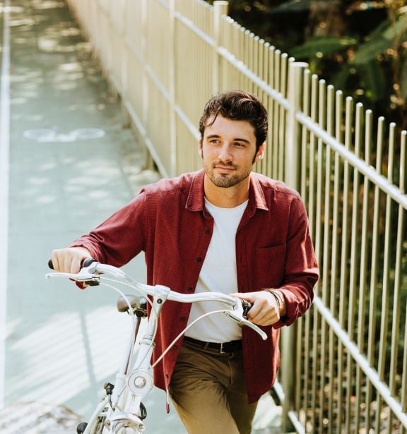 Man with his bicycle