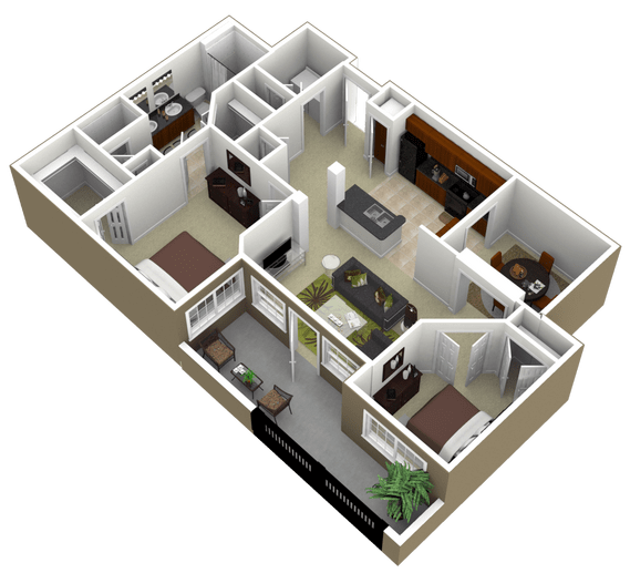 3000Sage - The St James - 1 Bedroom 1Bath - 3D