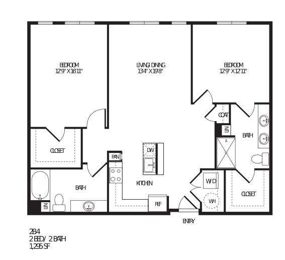 TriVista on Speer Apartments 2B4 Floor Plan
