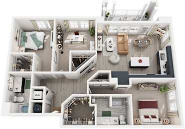 3 Bed 2 Bath Floor Plan | 1,557 Sq. Ft. at Lyric at Norton Commons Apartments, Prospect, 40059