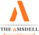 a logo with an orange m and a sword on a black background