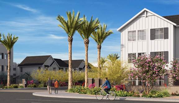 a rendering of a pool and lounge area at the residences at omni louisville apartments at Orchard Springs 55+ Apartment, Surprise, AZ, 85374