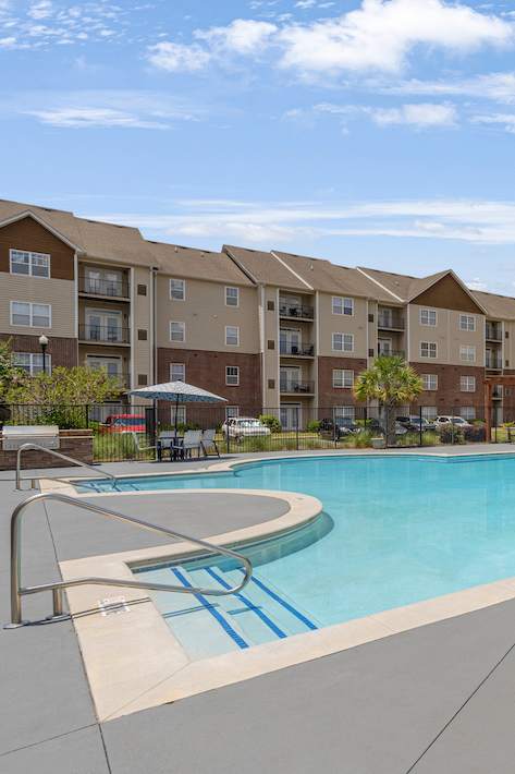the swimming pool at our apartments