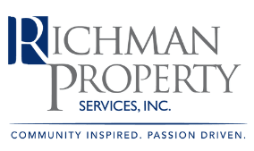 a logo that reads richman property services, inc.