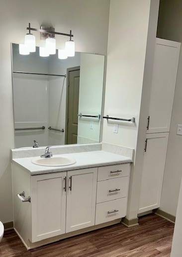 Bathroom With Vanity Lights at Arbours at Moores Mill, Huntsville, AL