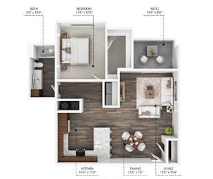 1 bedroom 1 bath H at Stonegate Crossing Apartments, Clive, 50325