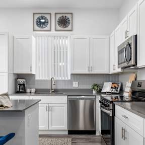 Modern Kitchen with Stainless Steel Appliances 