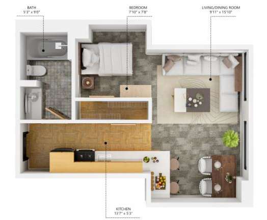 S1 Studio-A S1 Studio-A at The Des Moines Building Apartments, Des Moines