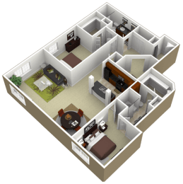 3000Sage - The San Felipe - 2 Bedroom 2 Bath - 3D