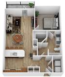 the 1190 floor plan  studio apartment  460 sq ft