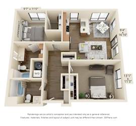 Meritage West Apartment Homes in Boise, Idaho 2B Floor Plan
