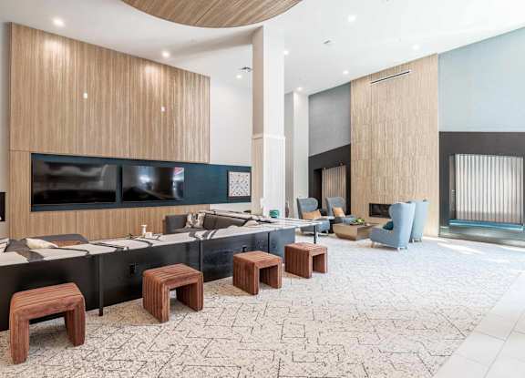 Clubroom with sectional sofa at The Ace, Richmond, VA 23230