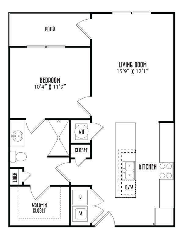 the floor plan of a bedroom apartment with a bedroom and a living room
