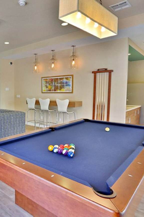 Clubhouse With Billiards Table at Norwalk Metropointe, Norwalk California