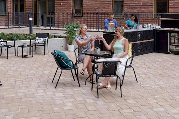 Modern Outdoor Courtyard at Emporium House Apartments, Reading