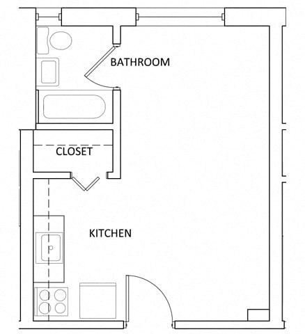 The Parkway Apartments - A5 - studio - 1 bath