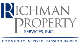 a logo that reads richman property services, inc.