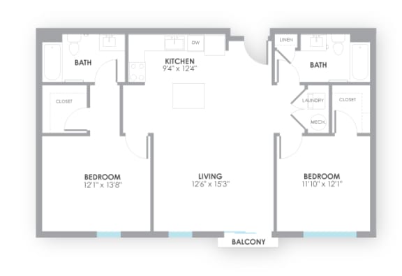 Circuit2 Floor Plan at AMP Apartments, PRG Real Estate, Louisville, Kentucky