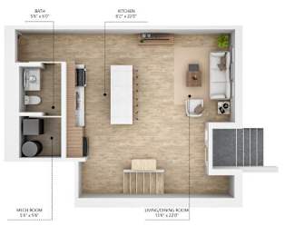 C11 Floor Plan at City Square Lofts, Des Moines, 50309
