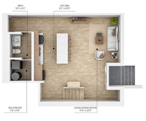 Floor Plan  C11 Floor Plan at City Square Lofts, Des Moines, 50309