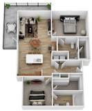 an image of 3 bedroom floor plan