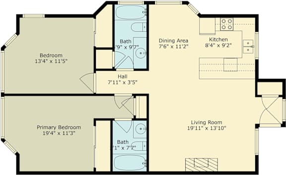 A floor plan of an apartment at 1320 Lexington Drive, Unit 8, San Jose, Ca 95117 is displayed.
