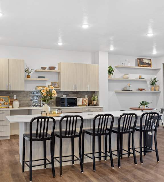 Kitchen at Clubhouse at The Grove at Orchard Park, Idaho Falls, ID