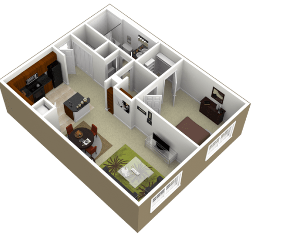 3000Sage - The Del Monte - 1 Bedroom 1Bath - 3D