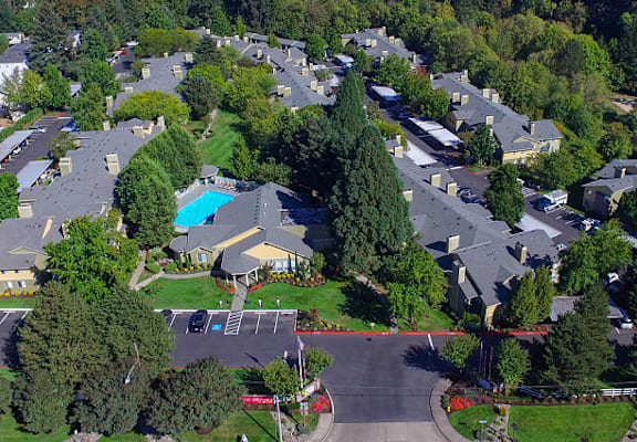 Drone View at Commons at Avalon Park Apartments, Oregon, 97224