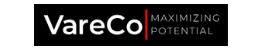 A logo with the text "VareCo" and "Maximizing Potential" in white on a black background.