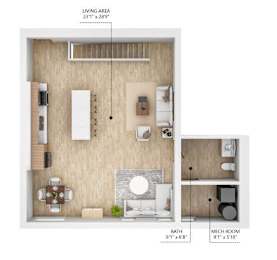 C12 Floor Plan at City Square Lofts, Iowa, 50309