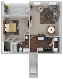 a stylized floor plan with a bedroom and a living room at Century HomePlace, Alabama, 36066