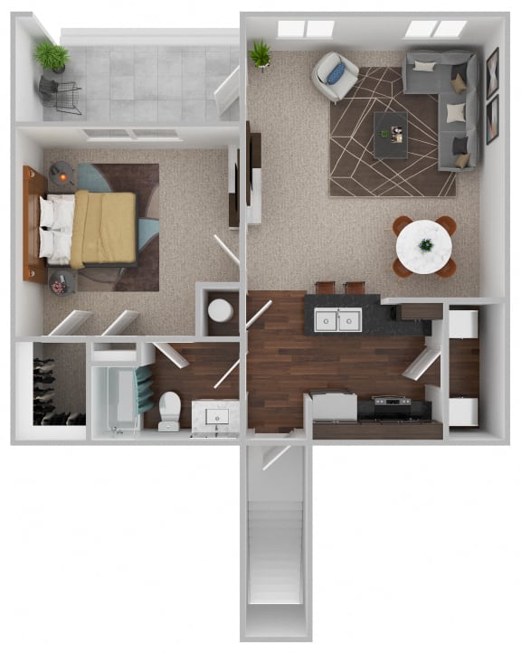 a stylized floor plan with a bedroom and a living room at Century HomePlace, Alabama, 36066