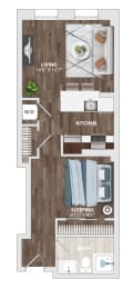 bedroom floor plan | the residences at sawmill park  at The Harriet at the Equitable Building, Baltimore