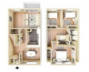 3 bedroom floor plan at Mason Street Townhomes, Grand Rapids, 49505